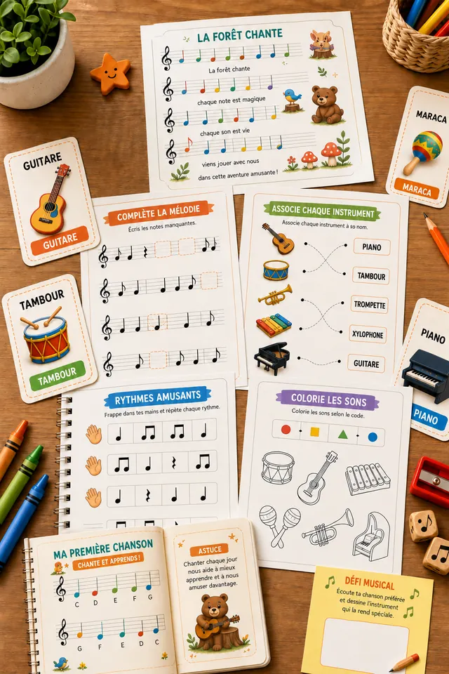 Aperçu du support musical à imprimer 2